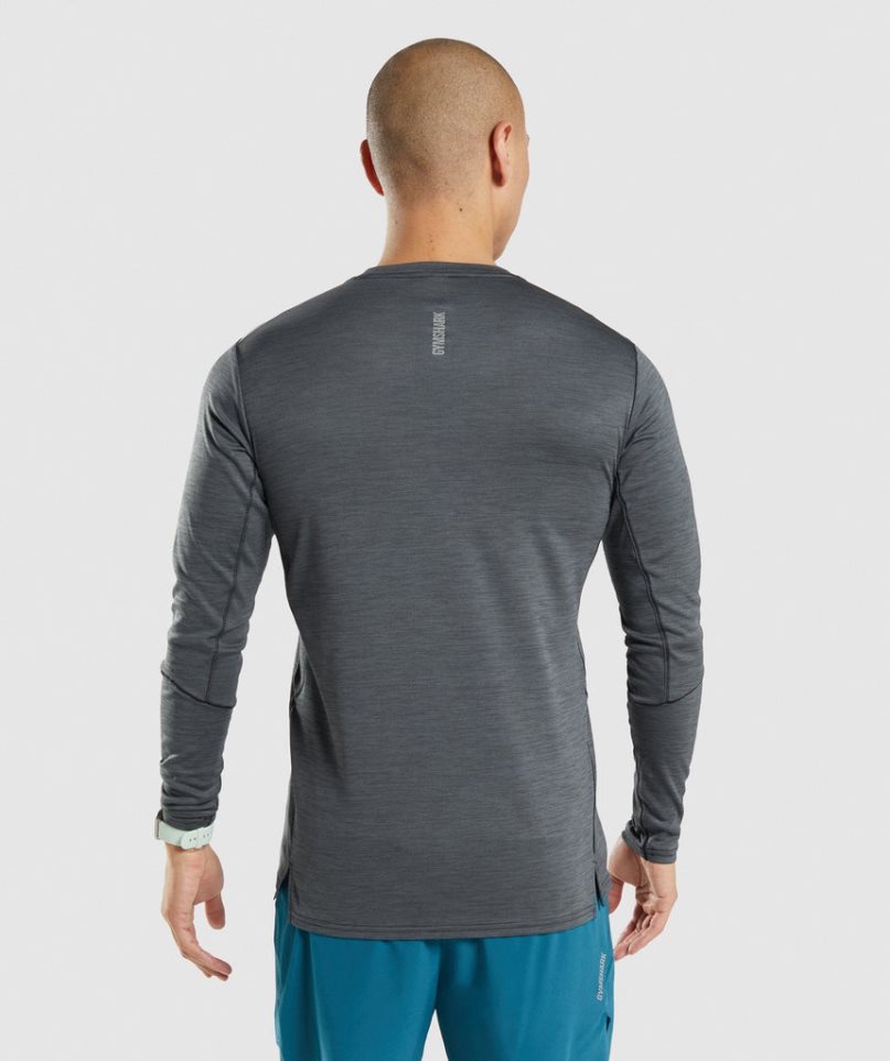 Men's Gymshark Speed Long Sleeve T-Shirts Dark Grey | NZ 6PSIMX